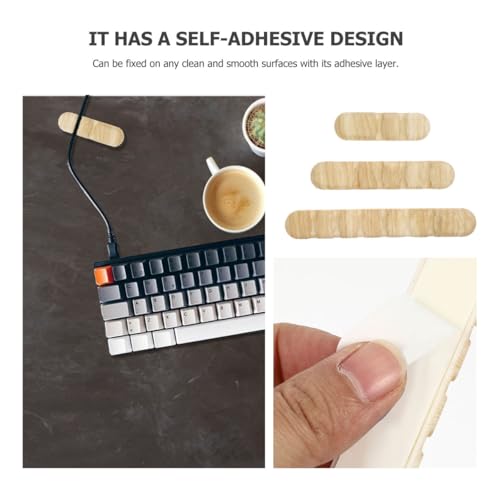 DOITOOL 3pcs organizadores de cables de escritorio amarillo claro para gestión de cables para uso en oficina, hogar, coche y mesa de noche miniatura 3