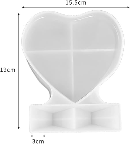 Miniatura 3 de Surakey Moldes de resina para marcos de fotos, molde de silicona en forma de corazón, para fundición, fabricación de bricolaje, marco de fotos epoxi