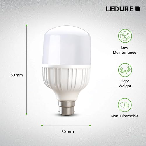 Image of LEDURE 30W LED Bulb|High Wattage B22 Base Bulb|BIS Approved|CoolWhite,Pack-2