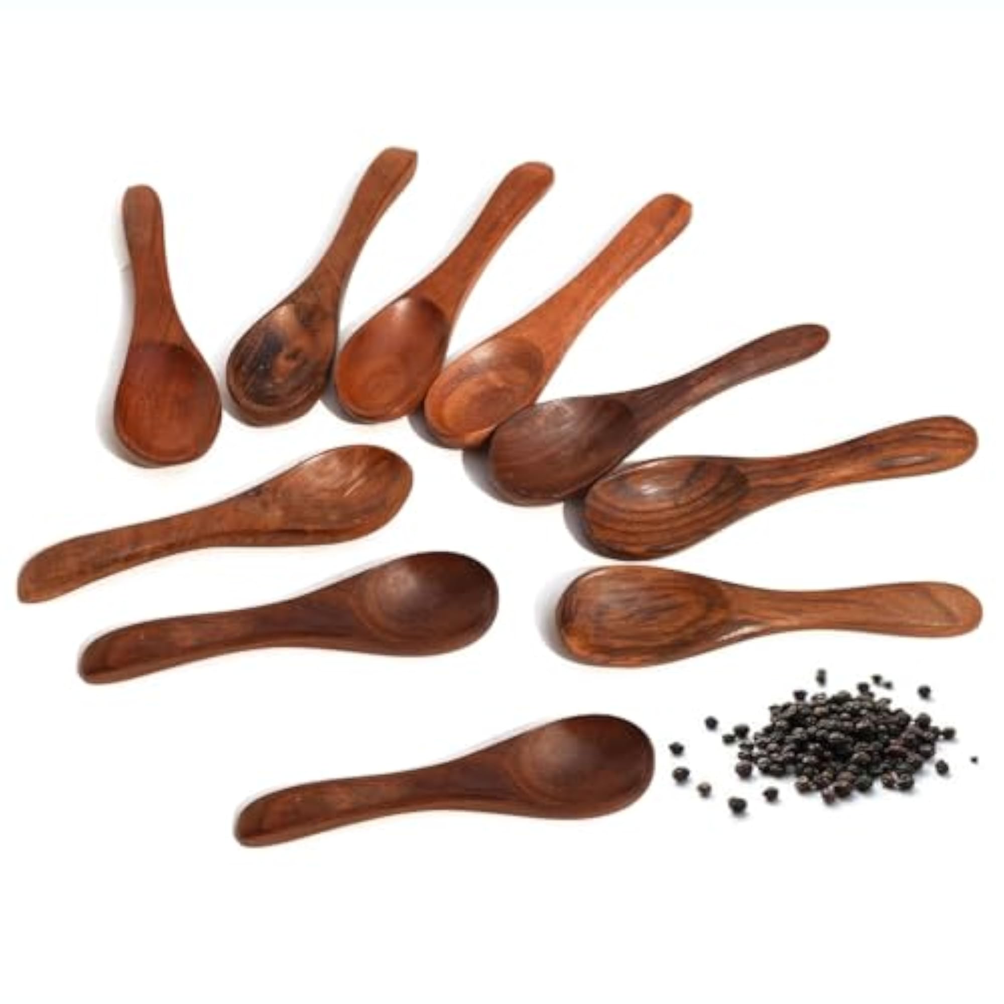 Handcrafted Wooden Measuring Spoons Set, 10 Pieces
