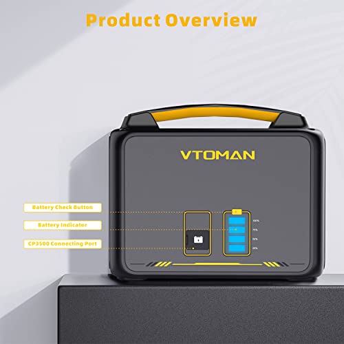 Image of VTOMAN Jump 600X 640Wh LiFePO4 Extra Battery for Jump 600X Power Station | Portable Backup Expansion Battery with BMS Protection, Automatic Switchover, Uninterrupted Output