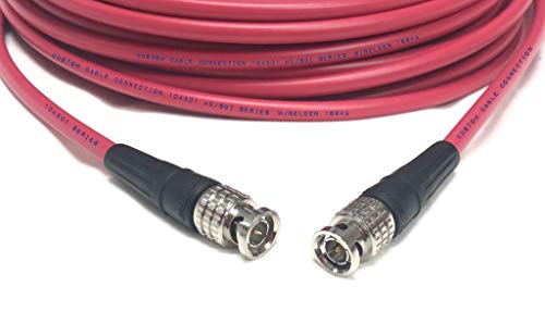 100 Foot Belden 1694A 3G/6G HD-SDI RG6 Cable (75 Ohm) with Canare BCP-B53 BNC connectors by Custom Cable Connection - Red # 104501-100