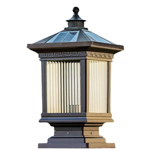 Lampe solaire poteau alu et verre haut de gamme pour l'éclairage de terrasse et jardin