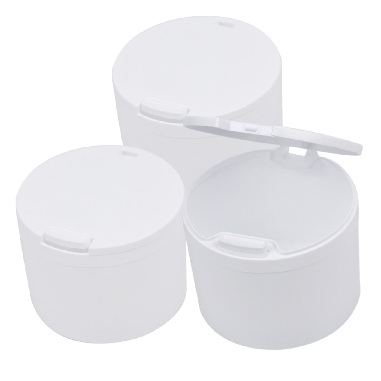 Holibanna Large Cotton Swab Storage Box Lid 3pcs Plastic Organizer for Household Use Portable Cotton Pad Container for Desk and Travel-image-14