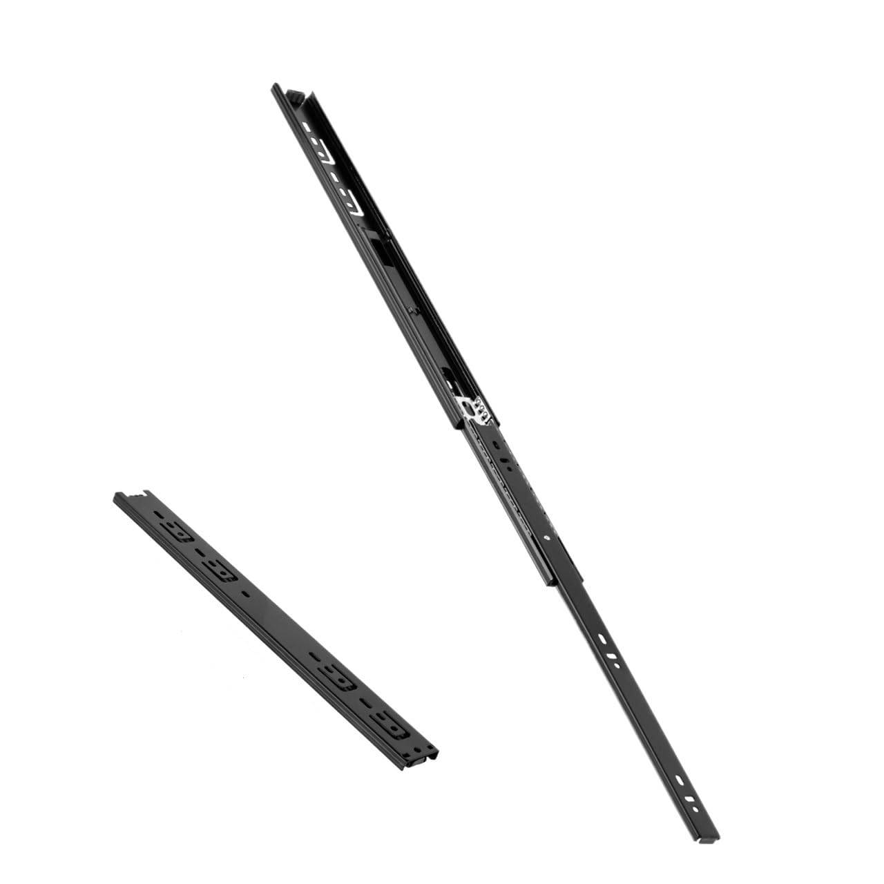 Ppqiru Black 4Pcs Drawer Rail 10~20Inch Stainless Steel Ball Bearing Slides Sliding Track 3-Section Full Extension Cabinet Furniture For Cabinet Drawer(,40Cm)