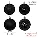 allgala 3 Inch (8CM) Large Christmas Ornament Balls for Xmas Tree-4 Style (Pack of 20, Black)