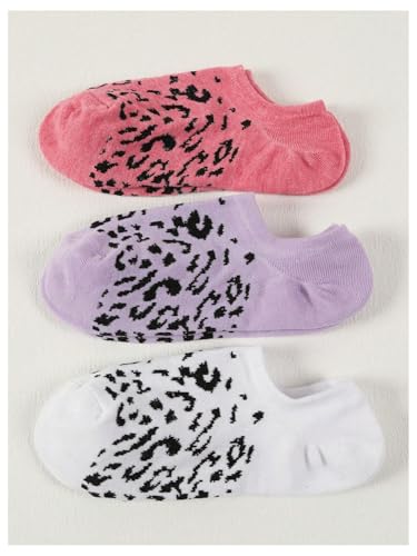 Image of WDIRARA Women's 6 Pairs Leopard Print Low Cut Socks No Show Socks