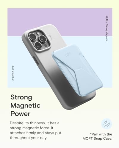 Image of MOFT Magnetic Wallet Stand Compatible with iPhone 16 /15 /14 /13 /12 Series, Angle Adjustment & MOVAS Phone Stand, Light Soothing Mist