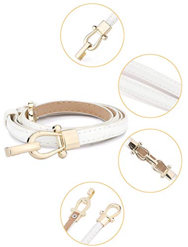 uxcell® Metal Buckle Adjustable Thin High Waist Belt for Women2