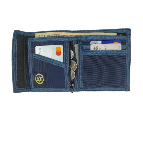 Image of Sprocket Nylon Bifold Wallet with Zippered Pockets (Navy)