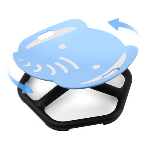 E-Solem Sensory Spinning Chair for Autism Kids Toddler Sensory Toys Swivel Chair for Autistic ADHD Training Balance & Coordination for Indoor Outdoor Play, Upgrade Handle & Fluorescent Seat (Blue)