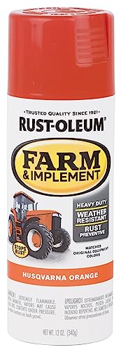 Image of Rust-Oleum 303472 Farm & Implement Spray Paint, 12 oz, Husqvarna Orange, (Pack of 1)