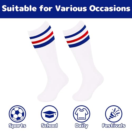 Image of Olreco 1 Pack Toddler Kids Youth Soccer Socks Girls Boys Baseball Socks Youth Knee High Softball Football Accessories Cotton