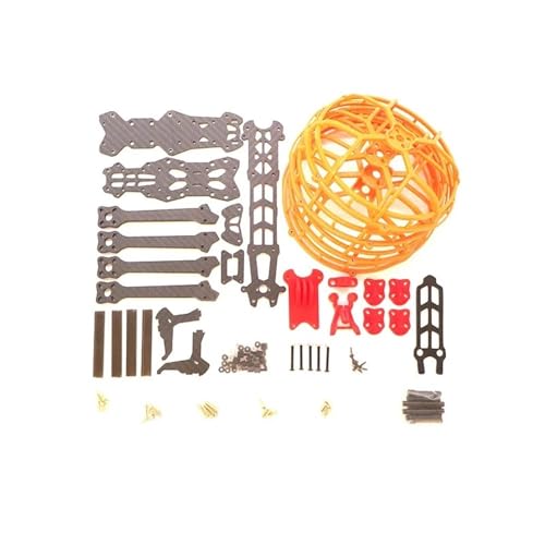 CL250 5インチカーボンファイバーフレームキット(TPUパイプ4個付き)3Dプリントパーツ(RC FPVレーシングフリースタイルドローン用ブラケット2205/2207)(Orange)