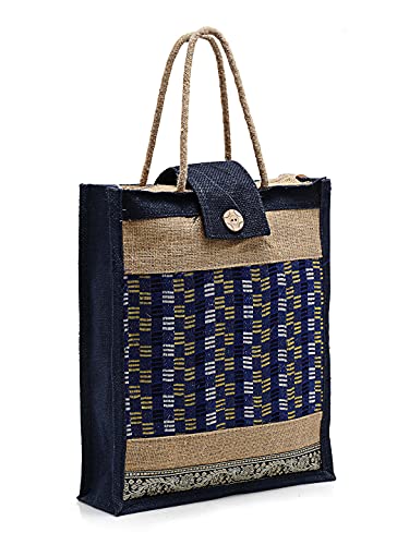 ASIAN Eco-Friendly Jute Bag-Reusable Tiffin Shopping Grocery Multipurpose Hand Bag with Zip & Handle for Men and Women (Pack of 1)