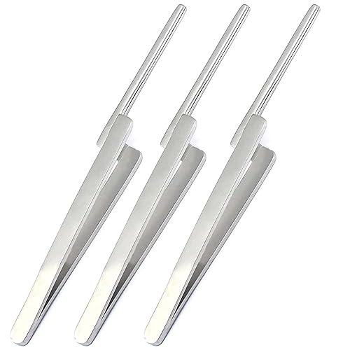 AAProTools 3 PCS Dental Articulating Paper Tweezers, Stainless Steel Instrument Holding Forceps Holder Straight for Articulating Paper