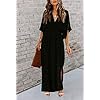 Meenew-Womens-Summer-Maxi-Dress-Party-Vacation-High-Slit-Loose-Long-Beach-Dress Meenew Women's Summer Casual Long Dress Plunge Neck Maxi Party Dress Black L