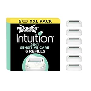 Wilkinson Sword Intuition Sensitive Care Women’s Razor Blade Refills, Pack of 6, Enriched with Aloe Vera & Vitamin E