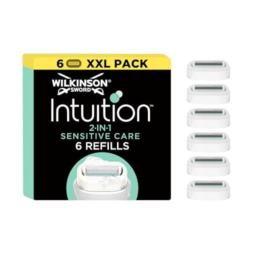 Wilkinson Intuition Sensitive Care para Mujeres - Pack XXL de 6 Recambios Intuition con Bandas Protectoras e Hidratantes de Aloe Vera, Vitamina E y Vitamina B5 - 6 Recambios