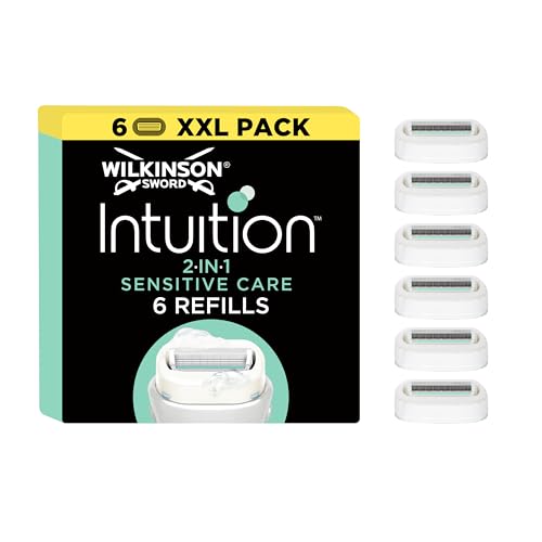Wilkinson Sword Intuition 2-in-1 Sensitive Care Rasierklingen, Damenrasur, Hauch von Aloe vera, Rasierer für die alltägliche Rasur, 6 Stück