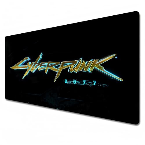 Alfombrilla de ratón Cyberpunk, alfombrilla de mouse para juegos RGB, alfombrilla de mouse XXL de 900 x 400 pulgadas, alfombrilla de escritorio de oficina grande, alfombrilla de mouse con borde