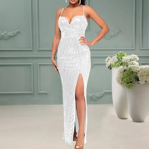 Robe d'été avec fente latérale et paillettes pour cocktail chic - 2
