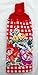 Sweet Romance - RED Gingham Vibrant Floral - Double Thick Hanging Kitchen Towel