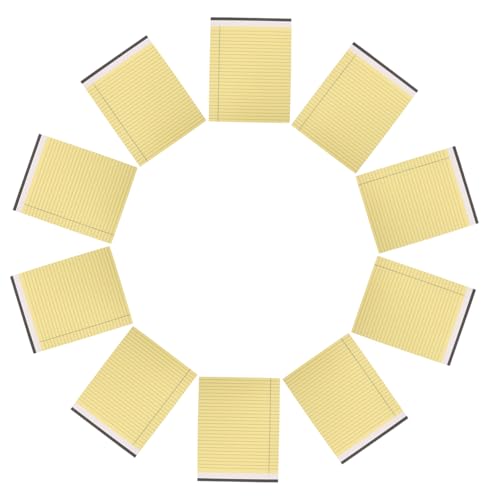 Bloc-notes portables pour prises de notes bureau études lot de 10 jaunes