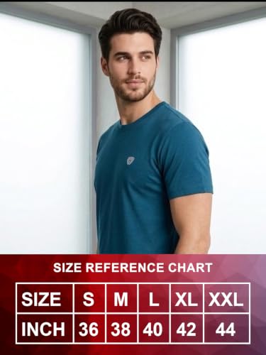 Image of Lux Cozi Men Cotton Half Sleeves Round Neck Regular Fit Casual T-Shirt