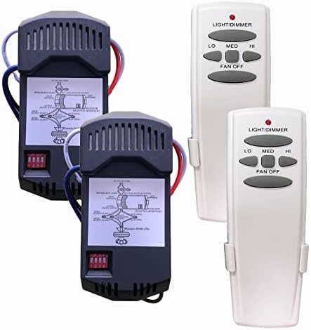 WN Ceiling Fan Remote Control Dimmable Replace for Hampton Bay, Harbor Breeze, Hunter, Replacement of Hampton Bay Harbor Breeze Hunter,HD5 R28 2PACK …