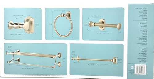 Sheffield Home 5 Piece Bath Set, Brushed Nickel Finish