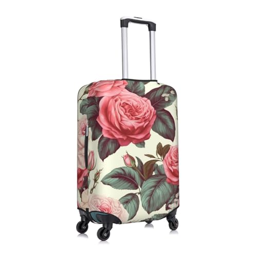 Travel Luggage Cover Elastic Anti-Scratch Suitcase Protector Washable Travel Suitcase Cover Floral Flower Rose Pink Luggage Protector Fits 18-32 Inch Suitcase3