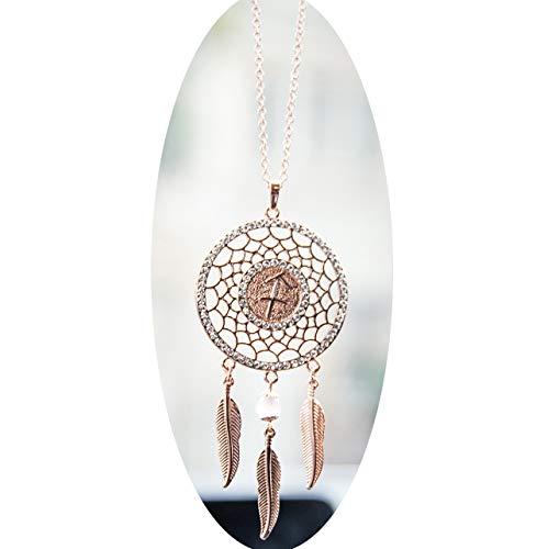 Mini Zodiac Sign Dream Catcher Car Charm Rear View Mirror Accessories