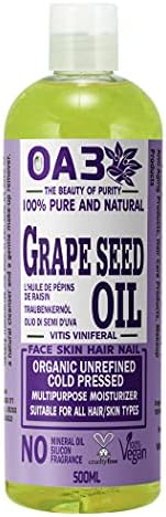 100% Pure Grapeseed Oil Carrier Oil Organic Cold Pressed Grape Seed Extract Oil for Essential Oils Mixing Natural Skin Moisturizer Body & Face Massage Lotion for Aromatherapy Nails and Hair Growth
