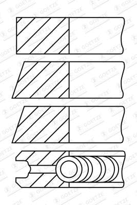Goetze Engine 08-522400-00 Jeu de segments de pistons