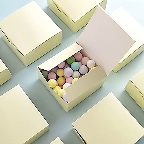 Balsacircle 100 4 X 4 X 2 Ivory Cake Wedding Favors Boxes With Tuck Top For Wedding Party Birthday Candy Gifts Decorations Supplies #TOP7