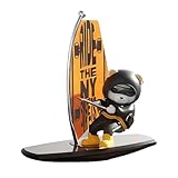 Figurillas Para Salpicadero,Estatua Divertida De Oso Surfista Que Se Balancea - Accesorios De Decoración Animal Para El Salpicadero Del Coche,para Camioneta SUV Turismo Furgoneta Scooter Conductor Hom