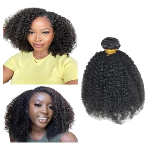 TNICE Tissage Bresilien Afro Kinky Curly Hair Tissage Cheveux Naturels Bouclés Cheveux Humain Meche Brésilienne Vierge Humains Cheveux Couleur Naturelle 1 Bundle 10 pouces