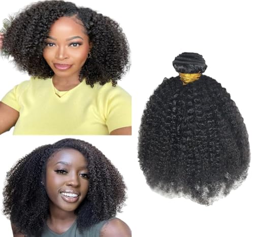 Tissage Bresilien Afro Kinky Curly Hair Tissage Cheveux Naturels Bouclés Cheveux Humain Meche Brésilienne Vierge Humains Cheveux Couleur Naturelle 1 Bundle 16 pouces