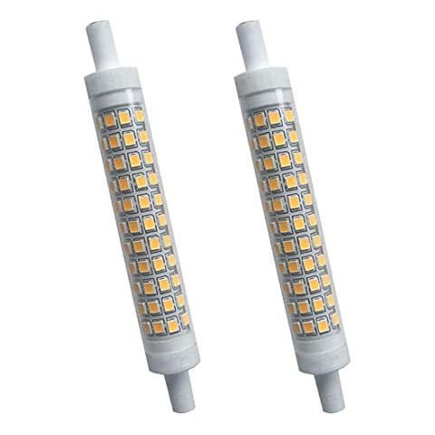 YAKAiYAL 10W Dimmable R7s LED Light Bulbs 118MM Cold White 6000K AC85-265V J118 Double-Ended Tube Ceramic Bulb 2-Pack MEHRWEG Cover