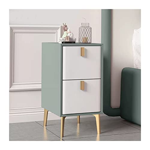 Mesilla de noche Mesita de noche delgada, moderna, mesita de noche, mesa auxiliar con marco de madera de pino, apariencia de cuero artificial y patas de mesa de metal, muebles de dormitorio de moda (v