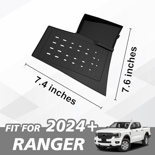 Image of Muslogy Center Console Inserts Compatible with Ford Ranger 2024 2025 2026 Accessories, Center Console Wireless Charger Protective Mat Liner Anti-Slip Phone Charge Area Charging Protection