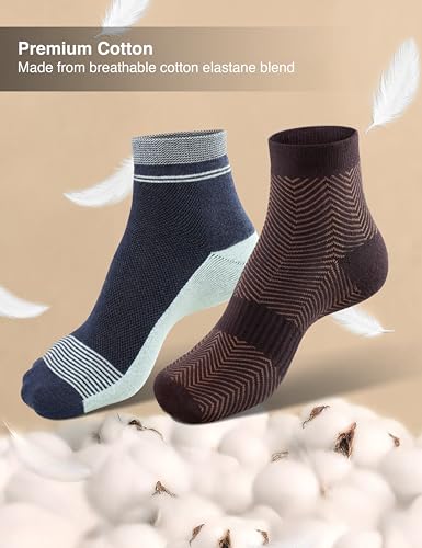 Image of Symbol Premium Men's Cotton Sports Socks Unisex | High Ankle Length | Odour-Free & Anti-bacterial | Cushioned Base | Available in Combo Packs