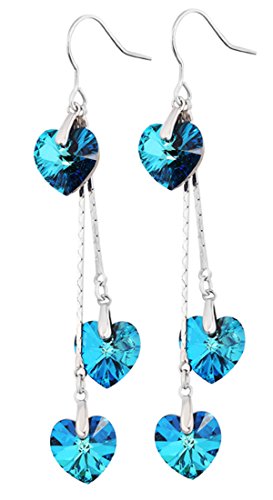 Neoglory Jewelry Valentines Day Gift Teardrop Platinum Plated Drop Earrings embellished with Crystals from Swarovski