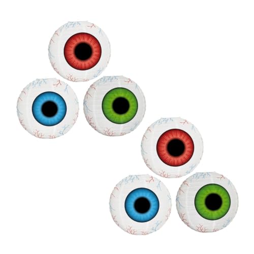 SEWACC 6 Piezas Farolillos de Papel para Halloween con Diseño de Decoración Colgante Ligera para Fiesta Temática para Casa Embrujada y Espeluznante