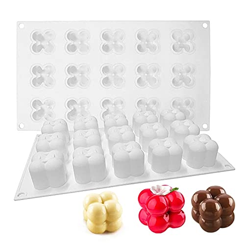 Kerzenform Bubble Kerzen, 15 in 1 3D DIY Silikonform Kerzen GieÃen Formen Heimdekorationen Bastel Silikon Kerzen Silikonform Bubble Candle Form für DIY Mousse Schokolade Kerze Harz Kuchen Handgemachte