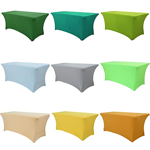 Kokomimi Nappe de Table Rectangulaire Stretch en Spandex Housse de Table Couverture à Table Chevalets Banquet de Mariage - Verte - 6FT - 183x76x76cm Cover