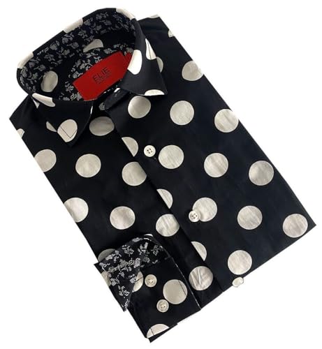 Image of Elieballeh Long Sleeve Navy Polka Dot Shirt | Breathable material