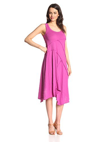 Mod-O-Doc Women's Slub Jersey Hanky Hem Raw Edge Seamed Dress