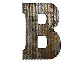 Farmhouse Rustic 24'' Wall Decor Corrugated Metal Letter B